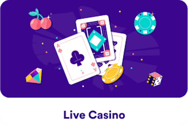 Live casino icon with text
