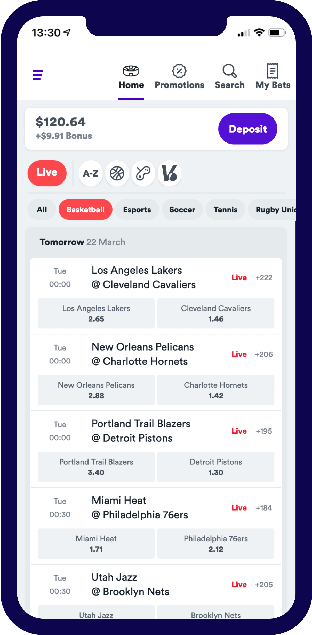 Live Odds CA