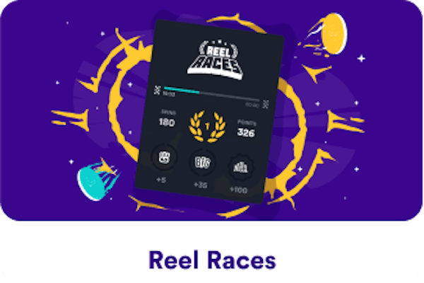 Reel races icon with text