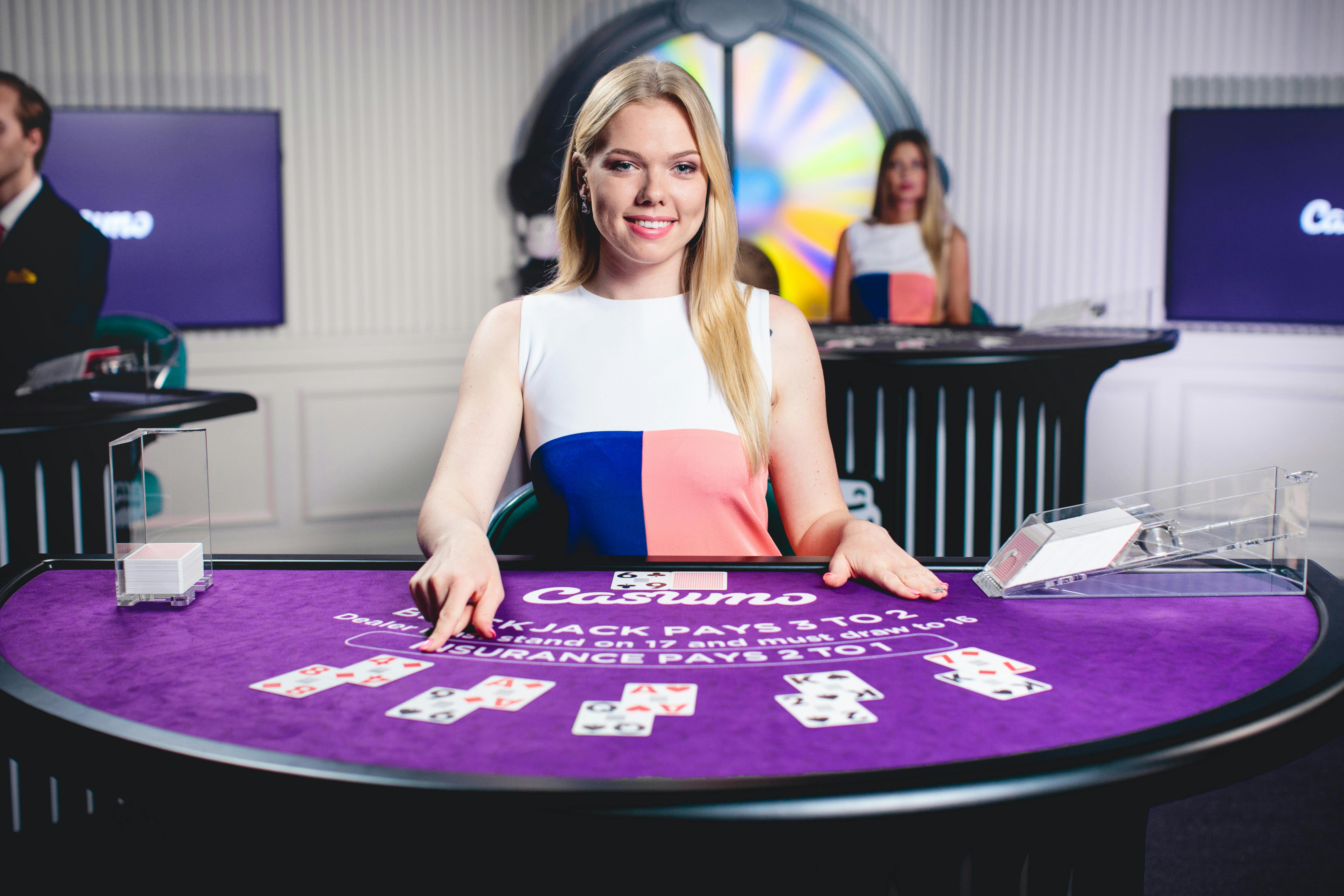 2018 june casumo live blackjack blonde dealer with cards 11701 1996 1