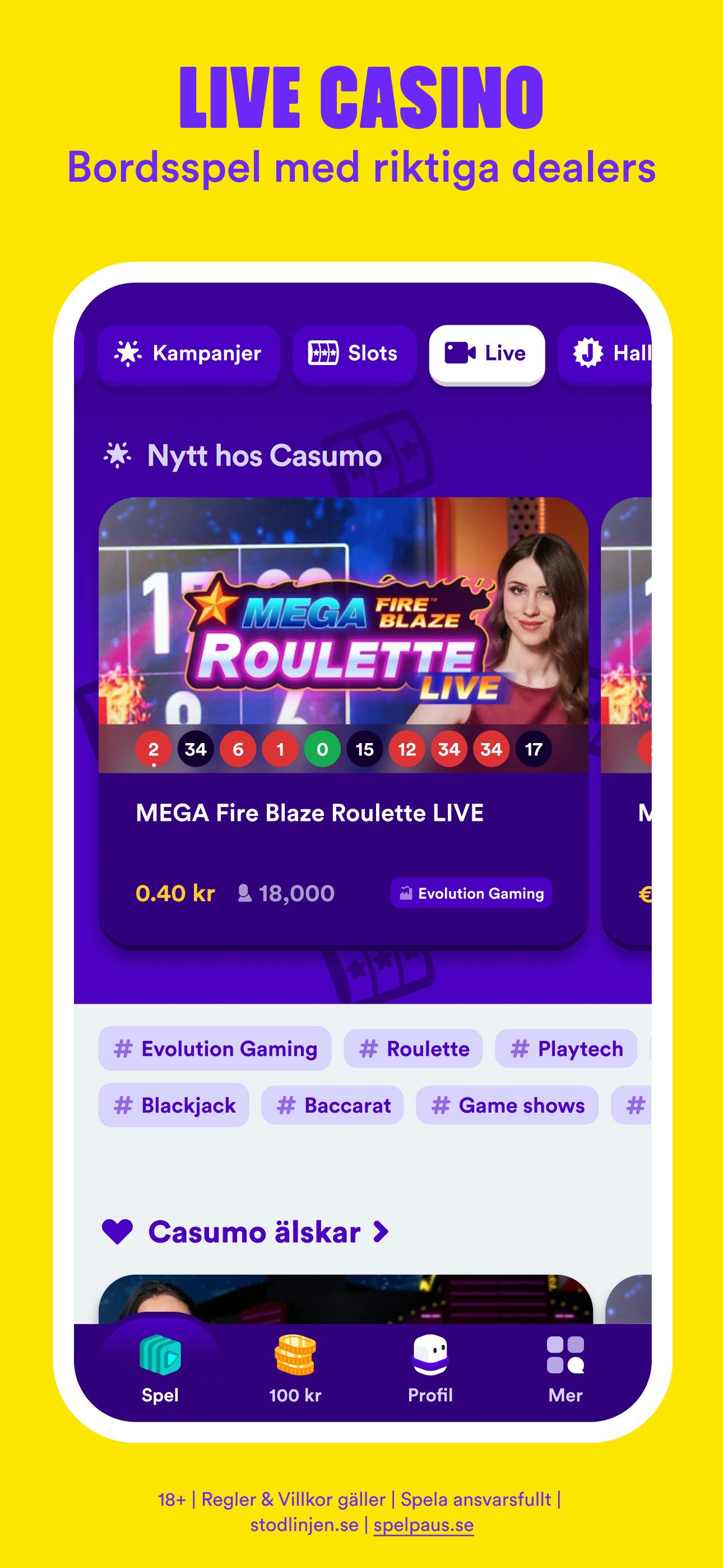 Casumo mobilapp för mobilcasino