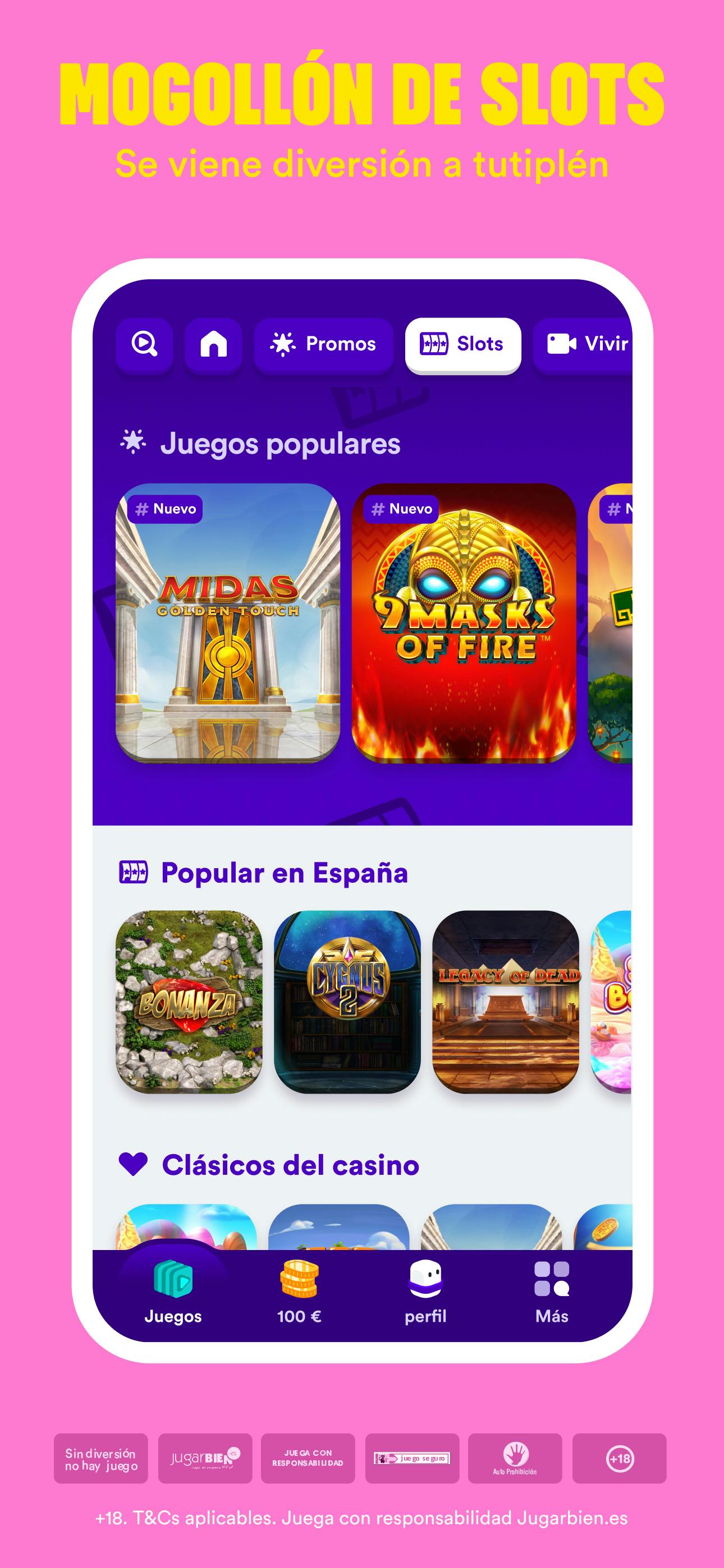 Interfaz de Casumo casino online mostrando juegos populares