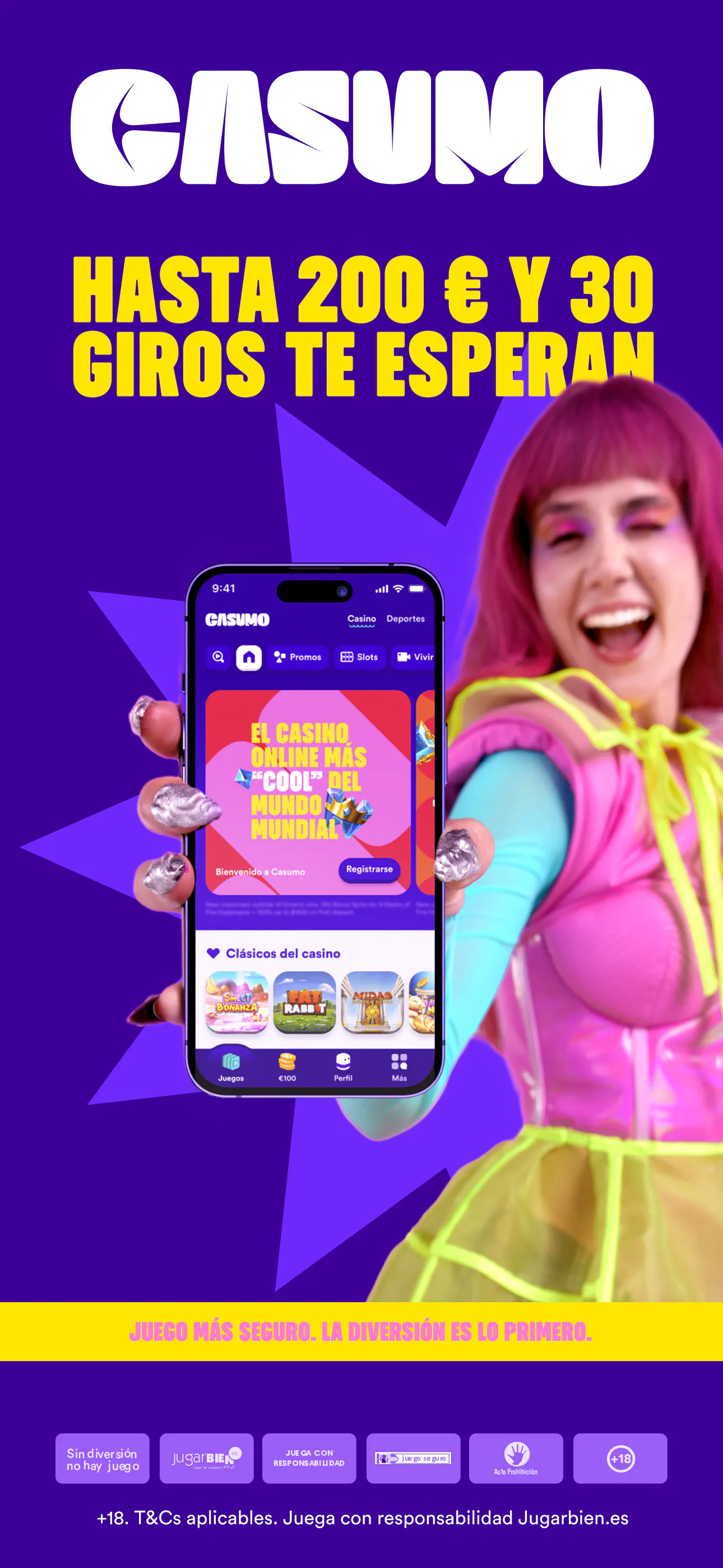 Interfaz de la app Casumo